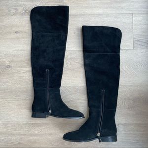 JCrew Brand New Black Suede Over the Knee Boots